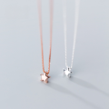 wholesale Sterling Silver Mini Star Necklace Pendant Women's Korean Style Five-Point Star Pendant Cute and Delicate Silver Collarbone Chain D4938-0-1