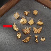 wholesale Gold-plated 925 ancient silver enamel butterfly spacer bead Beiyun pendant butterfly tiliu pendant DIY bracelet cord accessory-Auspicious Cloud Pendant