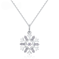 wholesale S925 Sterling Silver Cross-border Best-selling Christmas Gift Snowflake Pendant Collarbone Chain Fashionable Trendy Necklace Wholesale from Manufacturer-Thick silver platinum (pendant does not include chain)  925 silver