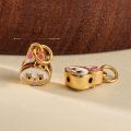 wholesale S925 gold-plated enamel Labubu spacer beads for DIY bracelets, necklaces, pendants, handcrafted cord accessories-0-20