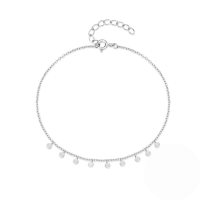 wholesale 925 Sterling Silver New Round Pendant Tassel Bracelet For Women,-Platinum 925 silver