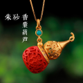 wholesale Metal with certificate, new Chinese style high-content red cinnabar openable hollow pendant necklace gift for mom-0-0