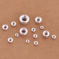 wholesale S925 Sterling Silver Water Bubble Beads, Plain Silver Wheel Beads, Spacer Beads, Buddha Beads, Tire Beads, Silver Decorative Beads, DIY Craft Accessories-0-2