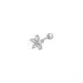 wholesale S925 Sterling Silver Light Luxury Ins Snowflake Zircon Inlaid Threaded Single Ear Stud Cross-border Trendy Fashion Minimalist Earring-0-3
