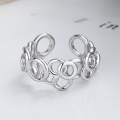 wholesale S925 Sterling Silver Irregular Geometric Ins Hollow Open Ring Korean Minimalist Style Women's Ring-0-1
