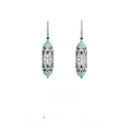 wholesale 925 Silver Gold-Plated High-Carbon Diamond-Inlaid Turquoise Enamel Art Deco Decorative Versatile Women's Earrings-0-2