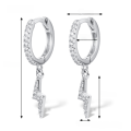 wholesale S925 Sterling Silver Cross-Border Europe and America Bestseller Lightning Ear Clasp with Micro-Inlaid Zirconia Light Luxury Earrings, High-End Fashionable Personalized Jewelry-0-12