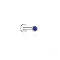 wholesale S925 Sterling Silver Geometric Inlaid Zircon Natural Lapis Lazuli Flat Head Threaded Ear Cartilage Stud, New Hot Selling High-end Earrings-0-13