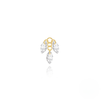 wholesale S925 Sterling Silver, Rhinestone Star And Moon Tassel Chain Earrings, Versatile European And American Best-seller-Single gold#1&gt;925 silver