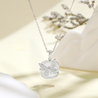 wholesale S925 Sterling Silver Guofeng Style Three-Dimensional Butterfly White Shell Pendant Necklace for Women, Small Batch Design, Unique and High-End Collarbone Chain, New Chinese Aesthetic-Chinese Style White Shell Butterfly Necklace/Approx. 3.52g&gt;DZ017782