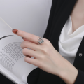 wholesale S925 Sterling Silver Retro Resin Lotus Carp Seedpod Creative Adjustable Ring for Women-0-3
