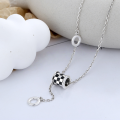 wholesale S925 Sterling Silver Korean Style Creative Resin Checkerboard Pattern Waist Pendant Tassel Choker Necklace Trendy Necklace-0-0