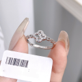 wholesale S925 Sterling Silver Lucky Four-Leaf Clover Ring Women's Bamboo Leaf Fashion Versatile Ins Style High-End Chinese Wind Ring-0-4