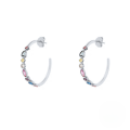 wholesale S925 Sterling Silver Geometric C-Shape Colorful Diamond Inlaid Creative Minimalist Stud Earrings-0-6