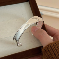 wholesale S925 Sterling Silver Korean-style Irregular Smooth Bangle with Minimalist Design, Fashionable and Trendy, Exuding a Sense of Sophistication-0-0