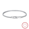 wholesale S925 Sterling Silver 2mm Single Row Round Zircon Bracelet, Korean Style, Cross-Border Bestseller-0-0
