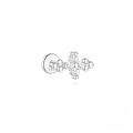 wholesale S925 Sterling Silver With White Gold Plating, Daily Wear Flat Back Threaded Ear Bone Stud Featuring Zircon Accents-0-7