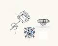 wholesale Metal Classic Four-Prong Moissanite Stud Earrings for Women, Small Batch Design, OEM Customization from Samples, Images, or Models, ODM Processing-0-9