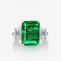 wholesale S925 Silver New Style 8ct 10*14 Rectangular Synthetic Emerald Ring Women's-Synthetic Emerald 10*14; N43【R-0314】 7