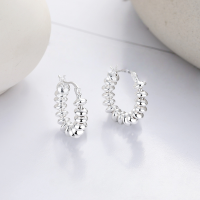 wholesale S925 Sterling Silver European and American Cross-Border Minimalist Style Rotatable Donut Large Hoop Versatile Cool Earrings-YFR392/approx. 5.3g 925 silver