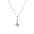 wholesale S925 Sterling Silver Small And Large Zircon Inlaid Zircon Four-prong Collarbone Necklace, Women's Cross-border Pendant Necklace,ins-0-1