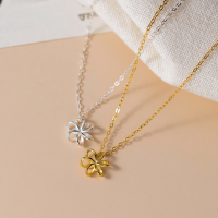 wholesale S925 Silver Nalan Fresh Sweet Ins Style Small Design Sense Personality Hollow Line Small Flower Necklace Y01772-S925 silver necklace silver 925 silver