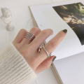 wholesale S925 Sterling Silver 1118 Korean Multi-Layer Ring Ins New Minimalist Personality Line Open Adjustable Ring for Women-0-2
