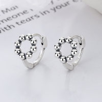 wholesale S925 Sterling Silver Minimalist Small Interlocking Bead Stud Earrings, Fresh Korean Style, Gentle and Versatile for Women-181FR/approx. 2.9g>925 silver