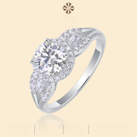 wholesale High-quality S925 silver luxury ring with Moissanite, non-fading, cross-border bestseller, closed ring-Moissanite 1 carat Mido 9