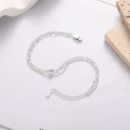 wholesale S925 Silver Yun Chao Xuan Fashion Korean Japanese Minimalist Style Double Layer Snake Bone Spliced Chain Creative Commuter Versatile Bracelet for Women-0-2