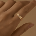 wholesale S925 Sterling Silver Classic Stackable Three-layer Ring Band, Regular Fit, Korean Style Minimalist Design, Versatile Statement Index Finger Ring-0-2