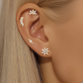 wholesale S925 Sterling Silver Geometric Flat Cylinder Diamond Inlaid Threaded Ear Cartilage Stud,。-0-1
