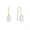wholesale S925 Sterling Silver minimalist waterdrop single diamond versatile ear hook earrings, elegant and unique-0-0