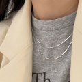 wholesale S925 Sterling Silver Minimalist Italian Snake Chain Necklace Women New Small Design Collarbone Chain-0-4