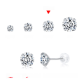 wholesale 925 Sterling Silver Moissanite Stud Earrings Simple Four-Prong Single Stone Earrings for Women Versatile Elegant Moissanite Earrings Hypoallergenic Ear Jewelry-0-7