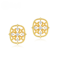 wholesale 925 Silver Metal Material New Japanese Hollow Window Pattern Earrings Zircon Stud Earrings Classical Elegant Ear Jewelry Wholesale from Manufacturer-0-0