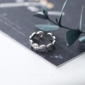 wholesale S925 Silver Nalan Cute Smiley Pinky Ring for Women Thai Silver Student Hand Jewelry J7006-0-2