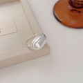 wholesale S925 Sterling Silver Japanese-style Oval Ring for Women, Minimalist and Delicate with a Subtle Design, Understated and Simple Band-0-1
