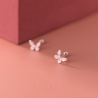 wholesale Sterling Silver Sweet Little Butterfly Threaded Stud Earrings, Small and Dainty, Can Be Worn While Sleeping, for Women G7829-S925 Silver Earrings 925 Silver