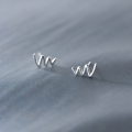 wholesale S925 Silver Stud Earrings Women Korean Style Minimalist Smooth Wave Lines Fresh and Sweet Ear Jewelry E0605-0-0
