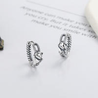 wholesale S925 Sterling Silver Retro Creative Lucky Fortune Beckoning Cat Earrings Ethnic Style New Trend Versatile Ear Clips for Men and Women-477RM/approximately 2.4g/pair 925 silver