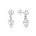 wholesale S925 Sterling Silver Heart Zircon Stud Earrings With Zircon Accents, Korean Style, Ins, Niche, Luxe Design, Versatile Women's Jewelry-0-4