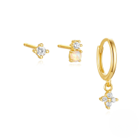 wholesale S925 Sterling Silver-3-piece set Gold#1 925 silver