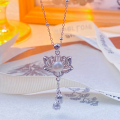 wholesale S925 Sterling Silver Lotus Natural Pearl Seedpod Tassel Pendant Necklace, Chinese Style Chic and Elegant Collarbone Jewelry-0-5