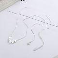 wholesale S925 Sterling Silver Geometric Twist Small Cube Necklace, Korean and Japanese Style Versatile Niche Collarbone Chain for Women-0-3