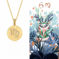 wholesale S925 Silver Minimalist European and American Style Zodiac Round Pendant Without Chain, Women's Viral Wholesale Zodiac Necklace-0-10