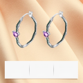wholesale S925 Sterling Silver Designer Style High-End Earrings with Natural Amethyst Gemstone Inlaid Ear Studs-0-3