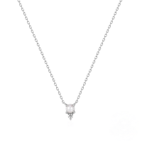 wholesale S925 Sterling Silver Ins-style Small Snake Pendant With Crystal Rhinestones And Pearl Drop Necklace-Platinum-Style 2 925 Silver