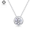wholesale S925 Sterling Silver Collarbone Chain with Pure Pendant Including Chain, Moissanite Necklace, Hot-Selling in European and American Live Broadcasts, Luxurious and High-End Feel-0-1