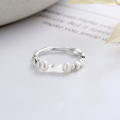 wholesale S925 Sterling Silver Korean-style Creative Crushed Silver Spliced Pearl Spaced Lady-like Elegant Open Ring-0-0